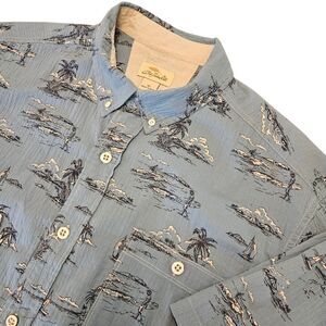 Bob Timberlake Mens Island Short Sleeve Blue Button Down Sz XL‎ Hawaiian